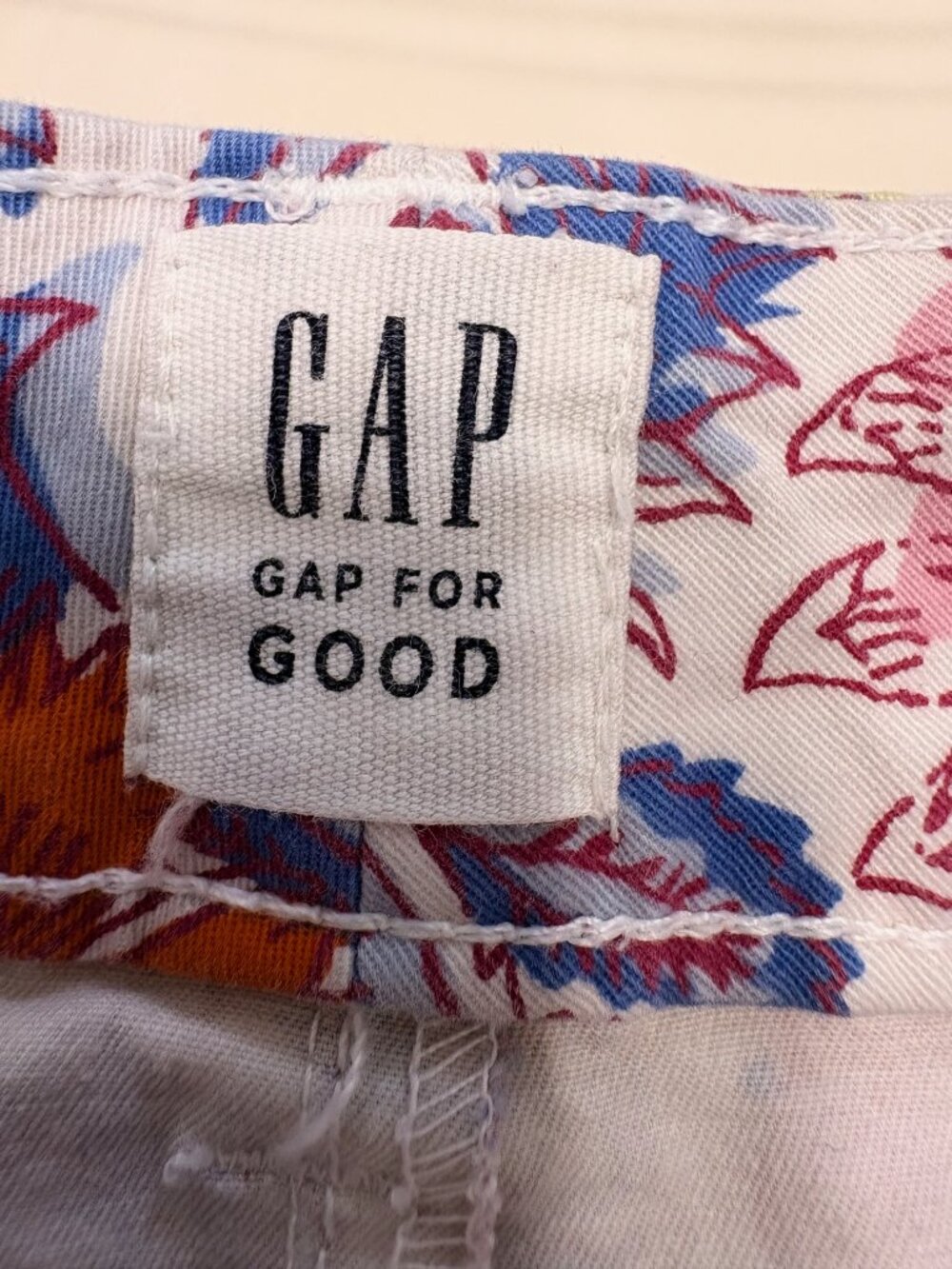 Gap Floral Print 3" Shorts Pink Blue Orange Cotton Stretch Size 2 - Picture 5 of 7